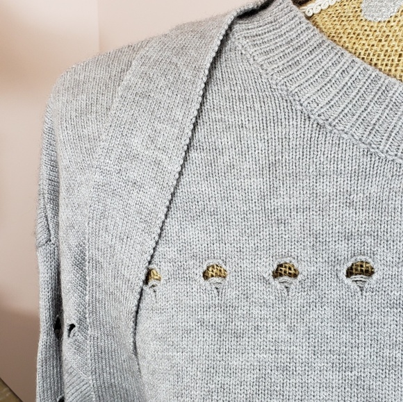 Haute Rouge open back grey sweater medium - Picture 4 of 8